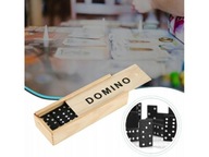 DOMINO DREWNIANE GRA LOGICZNA KLOCKI PUDEŁKO 28el super gra