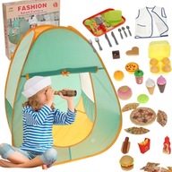 Namiot campingowy dla dzieci z akcesoriami 62 elementy doskonały na plaże