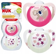 NUK SMOCZEK SILIKONOWY USPOKAJAJĄCY ANATOMICZNY STAR NIGHT 18-36M 2SZT+ETUI