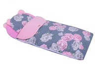 Śpiworek do przedszkola spania dla dziewczynki różowy kwiaty 140 cm