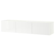 IKEA BESTA TV lavica s dverami biela Selsviken lesk/biela 180x42x38 cm