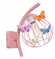 FALI LÁMPA PILLANGÓ RÓZSASZÍN KISLÁNYNAK