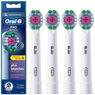 4x ORIGINÁLNA NÁHRADNÁ HLAVICA BRAUN ORAL-B 3D WHITE PRE ELEKTRICKÚ ZUBNÚ KEFKU