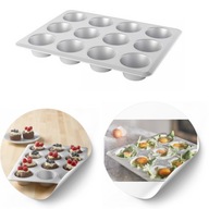 Forma na muffiny 12 ks hliníková 38x29 cm strieborná