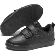 Buty dziecięce Puma Courtflex skórzane czarne 34,5