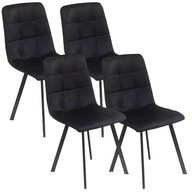4 krzesła NEVADA czarne welur tapicerowane