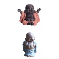 2x Ceramiczna Figurka Małego Szczęśliwego Buddy