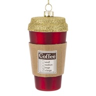 Vianočná Guľa sklo - šálka kávy X-Large, pre milovníkov kávy