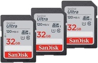 Karta pamięci SD SANDISK ULTRA 32GB 120MB/s C10 3-pak