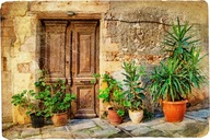 FOTOTAPETA na wymiar stare greckie drzwi obrazkami
