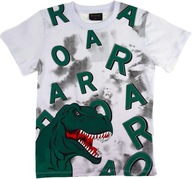 BAWEŁNIANA KOSZULKA NA LATO BLUZKA T-SHIRT DINOZAUR T-REX 110 H20