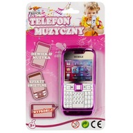 zabawkowy TELEFON komórkowy MUZYCZNY dla DZIECI 3+ 14 x 22cm RÓŻOWY zabawka