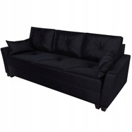 Czarna sofa rozkładana z funkcją spania TUFEL