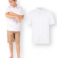 Elegancka Koszula biała krótki rękaw bawełna Komunia Okazje Slim MIK PL 116