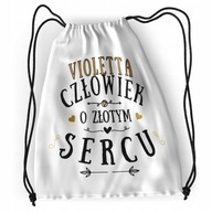 Plecak Dla Violetty Sportowy Szkolny Worek Torba z Nadrukiem ze Zdjęciem