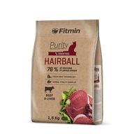 Fitmin Cat Purity Hairball / z Wołowiną na wsparcie odkłaczania 1,5kg