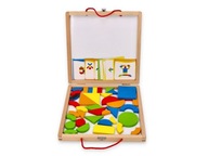 Zabawki dla dzieci 3+ Tablica dwustronna z klockami Układanka magnetyczna