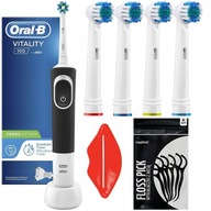 ELEKTRICKÁ ZUBNÁ KEFKA BRAUN ORAL-B VITALITY 100 ČIERNE HROTY DOPLNKY