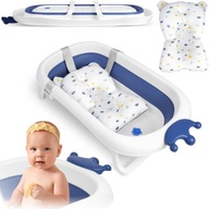 Wanienka dla niemowląt z poduszką RK-280 biało-niebieska Ricokids