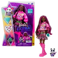 Barbie Lalka Extra Moda Strój pop punk/Różowe włosy Mattel HKP93