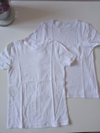 2 szt koszulka biała T-shirt r 128/134