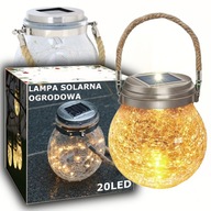 LAMPA SOLARNA OGRODOWA SŁOIK Lampion Solarny - 20LED XXL EFEKT SZRONU