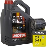 Motorový olej Motul 8100 X-Clean 5 l 5W-40 + Filtron OP 641 Olejový filter