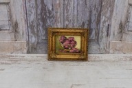Obraz Kwiaty w Wazonie - Bukiet Fioletowych Kwiatów - Obraz Olejny