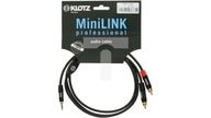 KLOTZ Kabel Audio AUX mini Jack 3,5mm Stereo (wtyk) / 2x RCA Cinch (wtyk) 1