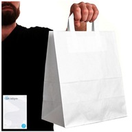 TORBA PAPIEROWA białe torby papierowe TOREBKI 26x14x30 DUŻE na zakupy 250x