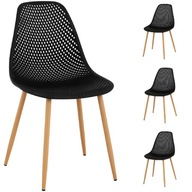 Škandinávska plastová prelamovaná stolička s oceľovými nohami do 150 kg 4 š