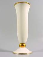 Váza porcelán ecru zlatá guľa Lindner 1950