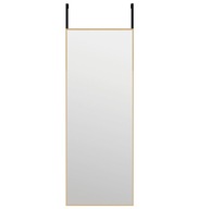 Lustro na drzwi, złote, 30x80 cm, szkło i aluminium