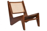 Nowoczesny fotel drewniany designerski z plecionką rattanowy Kangur