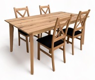Stôl Dub Pobrežný 90x160/210 + 4 Stoličky set