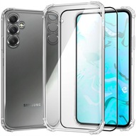 Puzdro pre Samsung Galaxy A34 5G (Pancerne, Transparentné, Silikón,Guma)+SKLO