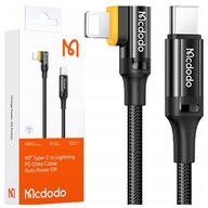 MCDODO KABEL KĄTOWY USB-C LIGHTNING SZYBKIE ŁADOWANIE 36W DO IPHONE LED 1M