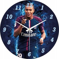 Nástenné hodiny pre deti Futbalista Kylian Mbappé 30c