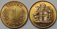 Island 1 króna koruna 1975 mincovňa