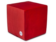 Puf zamatová kocka 40x40 cm obývacia izba červená
