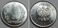 1 zł złoty 1981 MENNICZY st. 1 z bankowego parcianego worka