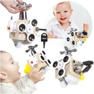 OKTATÓ JÁTÉK GYEREKEKNEK FÁBÓL KÉSZÜLT SZENZOROS KOCKA