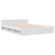 Rama łóżka z szufladami, biała, 140x200 cm