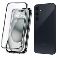 Etui do Samsung Galaxy A35 | MAGNETIC DUAL GLASS aluminiowe 3w1 case