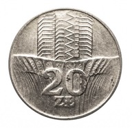 Polska, 20 złotych 1973 Wieżowiec i kłosy, fałszerstwo z epoki w żelazie