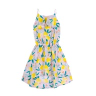Bembi Letné šaty bavlna citrón kvety 110