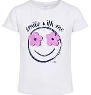 Bluzka T-shirt dla dziewczynki Bawełna 140 biały Keep Smile Endo