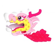 Ručne vyrobený papierový drak Lovely Dragon Garland ružový