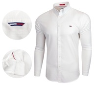 Tommy Hilfiger Pánska košeľa Biela Casual SLIM FIT 100% Bavlna veľ. M