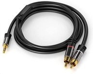 PC KABEL MINI JACK do 2x RCA CHINCH 5m dł AUX GOLD